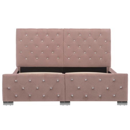 Cadre de lit sans matelas Rose Velours 140x200 cm