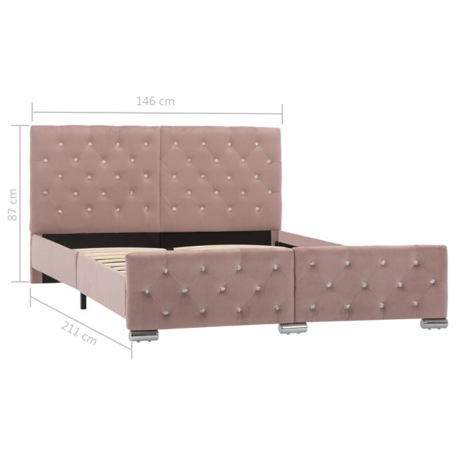 Cadre de lit sans matelas Rose Velours 140x200 cm
