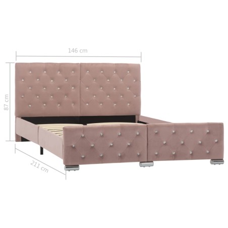 Cadre de lit sans matelas Rose Velours 140x200 cm