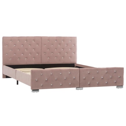 Cadre de lit sans matelas Rose Velours 160x200 cm 2