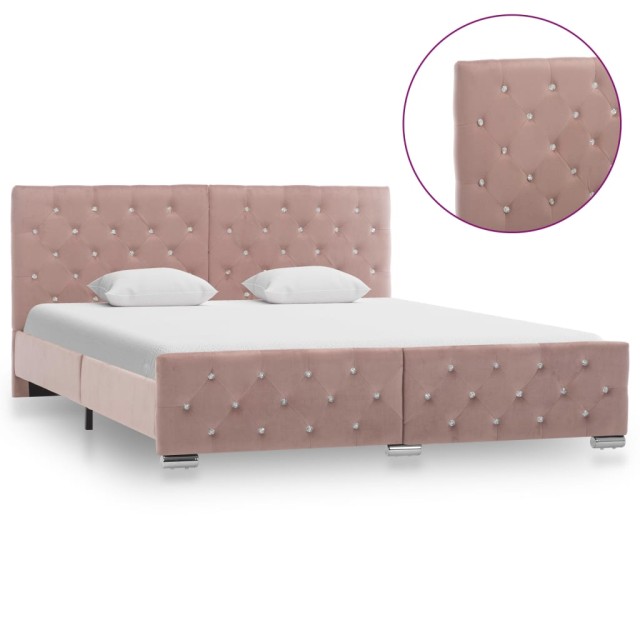 Cadre de lit sans matelas Rose Velours 160x200 cm