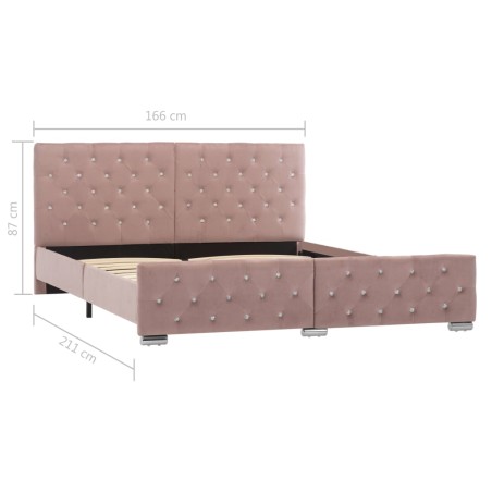 Cadre de lit sans matelas Rose Velours 160x200 cm