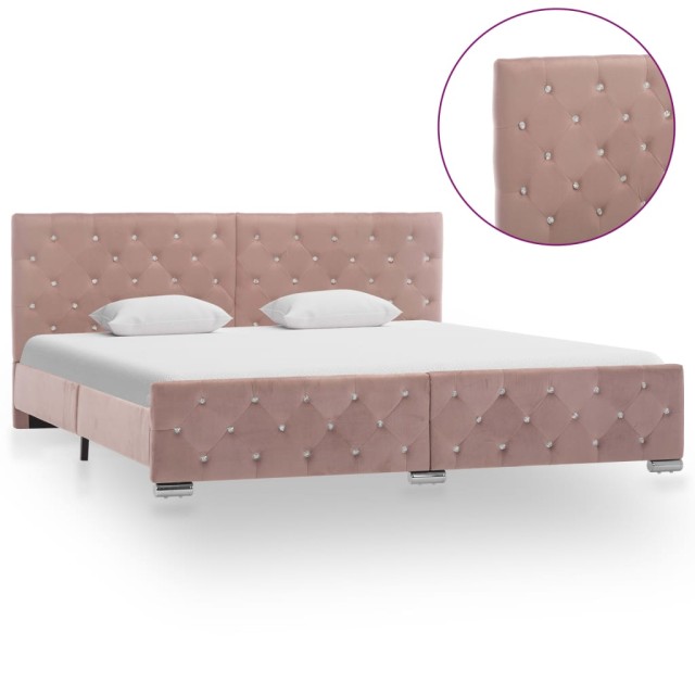 Cadre de lit sans matelas Rose Velours 180x200 cm