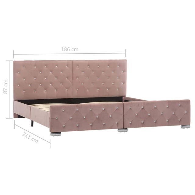 Cadre de lit sans matelas Rose Velours 180x200 cm