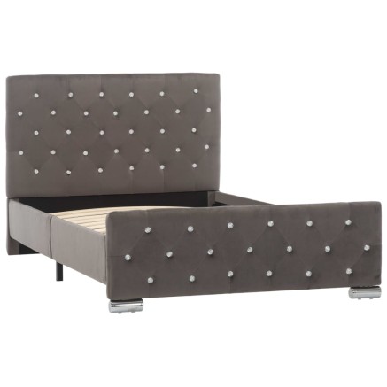 Cadre de lit sans matelas gris velours 100x200 cm 2