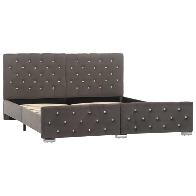 Cadre de lit sans matelas gris velours 160x200 cm