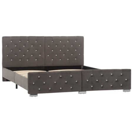 Cadre de lit sans matelas gris velours 160x200 cm