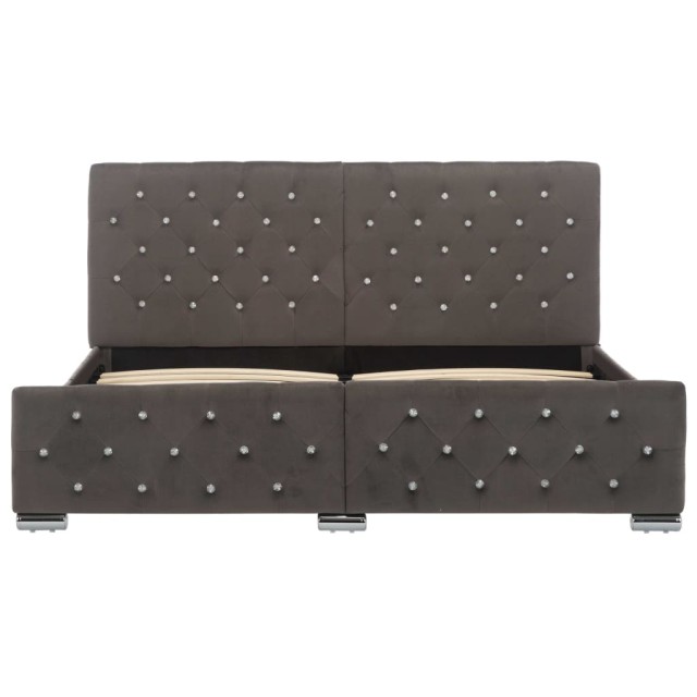 Cadre de lit sans matelas gris velours 160x200 cm