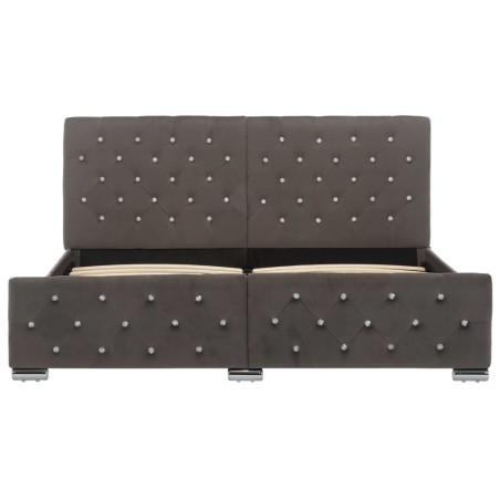 Cadre de lit sans matelas gris velours 160x200 cm