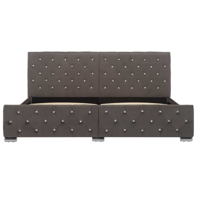 Cadre de lit sans matelas gris velours 180x200 cm