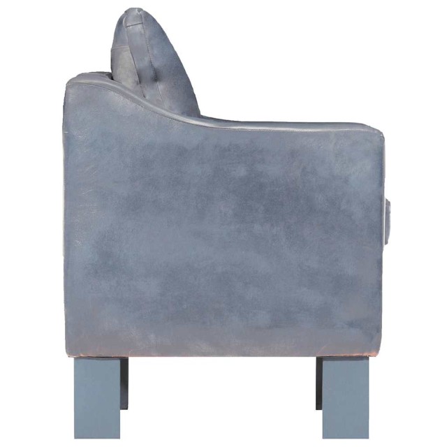 Chaise cabriolet Gris cuir véritable