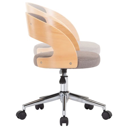 Chaise pivotante à manger Taupe Bois courbé et tissu