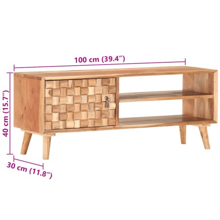 Meuble TV 100x30x40 cm Bois d'acacia massif