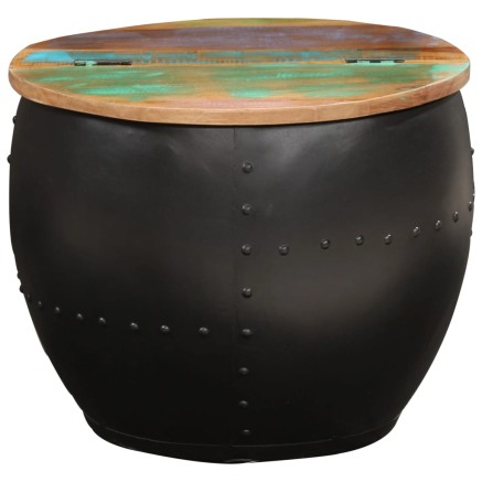 Table basse 53x43 cm Bois de récupération massif 2