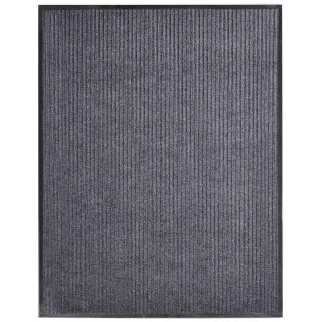 Tapis d'entrée gris 117x220 cm PVC