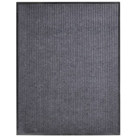 Tapis d'entrée gris 117x220 cm PVC