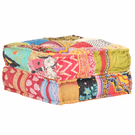 Pouf 60x70x36 cm Patchwork Tissu