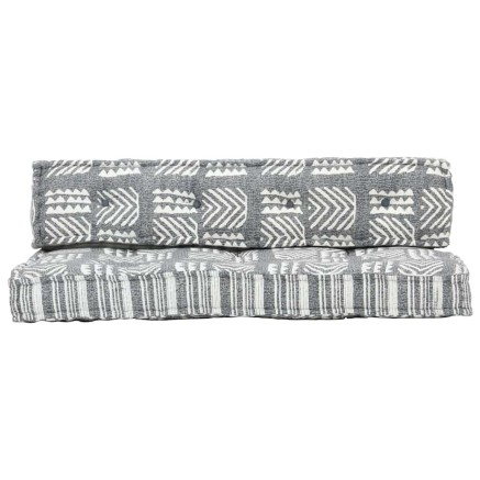 Coussin de canapé palette Gris Tissu Patchwork 2