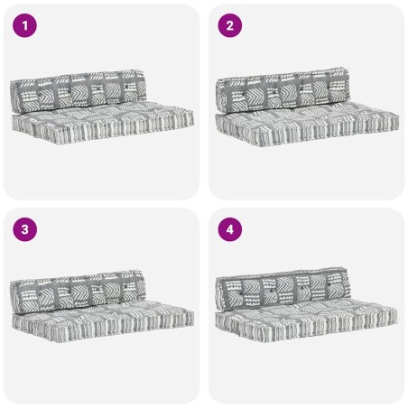 Coussin de canapé palette Gris Tissu Patchwork