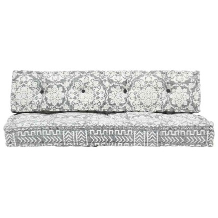 Coussin de canapé palette Gris clair Tissu Patchwork 2