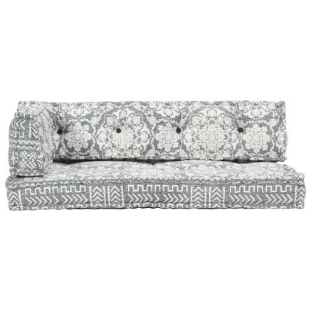 Coussin de canapé palette Gris clair Tissu Patchwork 2