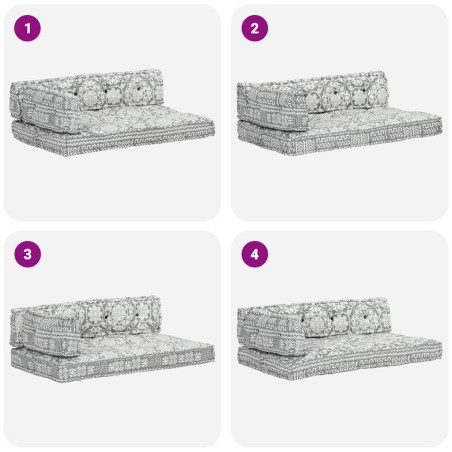 Coussin de canapé palette Gris clair Tissu Patchwork