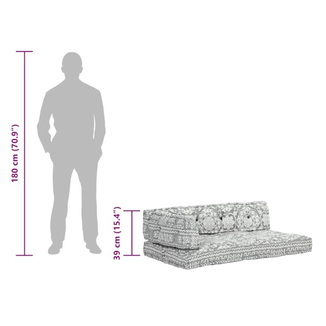 Coussin de canapé palette Gris clair Tissu Patchwork