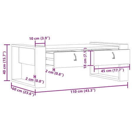 Table basse 110x60x40 cm Bois de teck massif