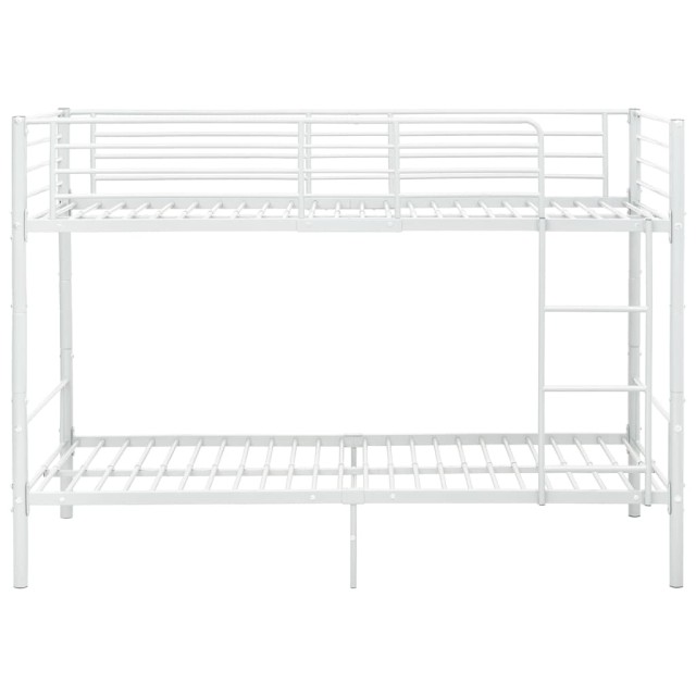 Lit superposé sans matelas blanc métal 90x200 cm