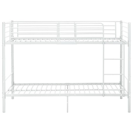 Lit superposé sans matelas blanc métal 90x200 cm