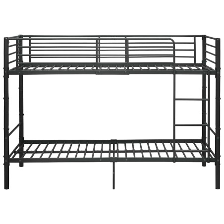 Lit superposé sans matelas noir métal 90x200 cm