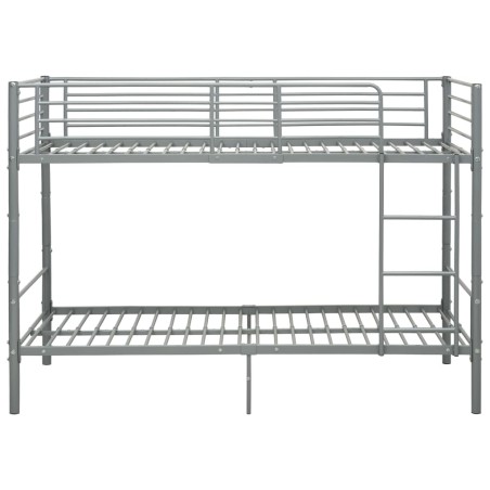 Lit superposé sans matelas gris métal 90x200 cm