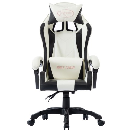Fauteuil de jeux vidéo Blanc Similicuir 2