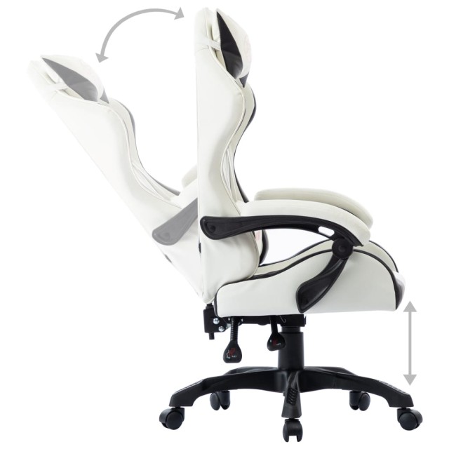 Fauteuil de jeux vidéo Blanc Similicuir