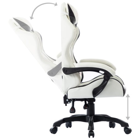 Fauteuil de jeux vidéo Blanc Similicuir