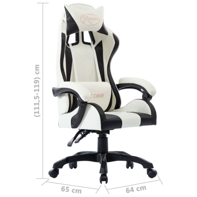 Fauteuil de jeux vidéo Blanc Similicuir