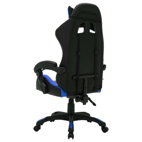 Fauteuil de jeux vidéo avec LED RVB Bleu et noir Similicuir