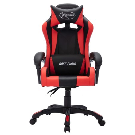 Fauteuil de jeux vidéo avec LED RVB Rouge et noir Similicuir