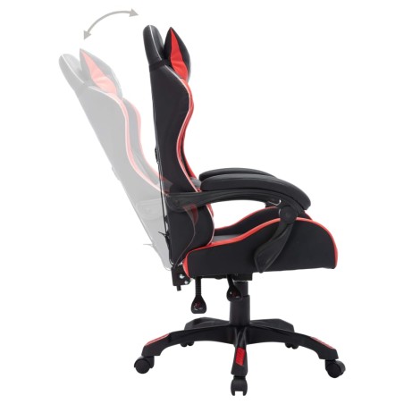 Fauteuil de jeux vidéo avec LED RVB Rouge et noir Similicuir