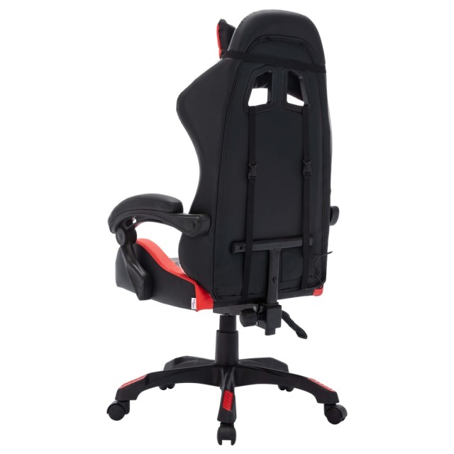 Fauteuil de jeux vidéo avec LED RVB Rouge et noir Similicuir