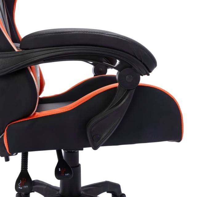 Fauteuil de jeux vidéo avec LED RVB Orange et noir Similicuir