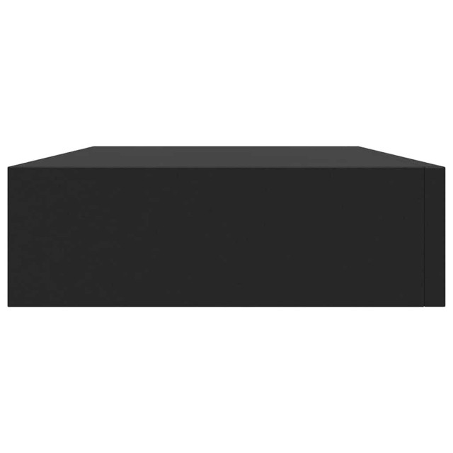 Étagère murale flottante avec tiroir Noir 48x25x8 cm