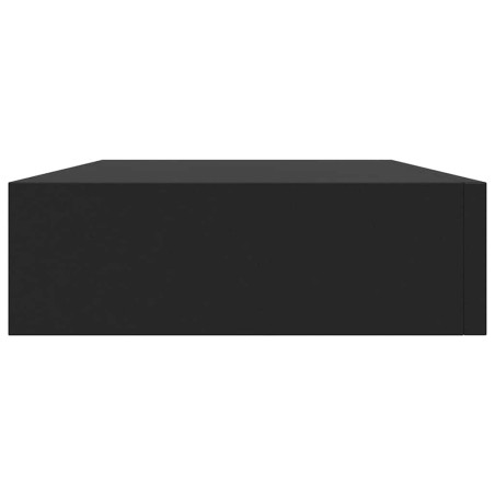 Étagère murale flottante avec tiroir Noir 48x25x8 cm