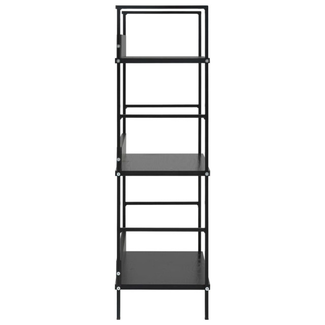 Bibliothèque à 3 niveaux noir 60x27,6x90,5 cm bois d'ingénierie