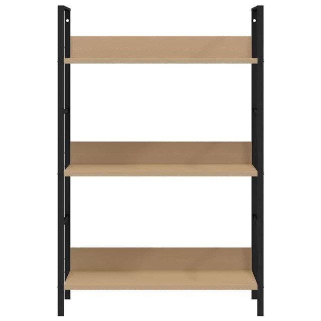 Bibliothèque à 3 niveaux chêne 60x27,6x90,5cm bois d'ingénierie