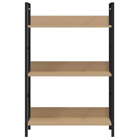 Bibliothèque à 3 niveaux chêne 60x27,6x90,5cm bois d'ingénierie