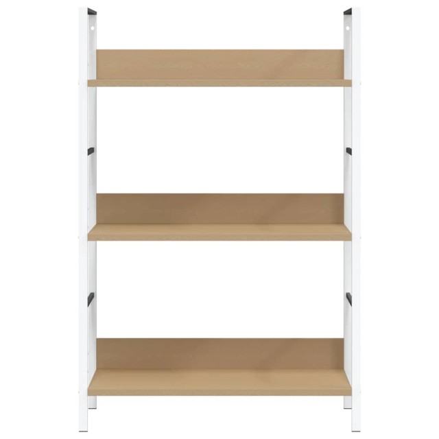 Bibliothèque à 3 niveaux chêne 60x27,6x90,5cm bois d'ingénierie