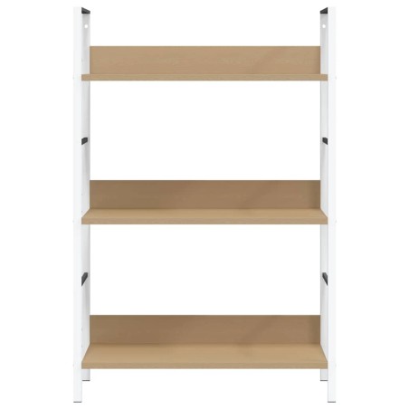 Bibliothèque à 3 niveaux chêne 60x27,6x90,5cm bois d'ingénierie