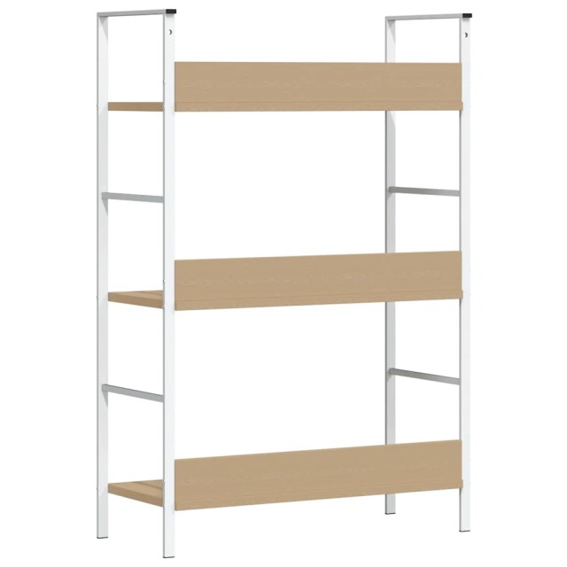 Bibliothèque à 3 niveaux chêne 60x27,6x90,5cm bois d'ingénierie