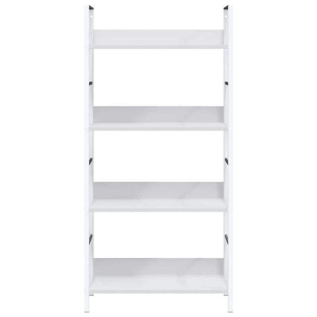 Bibliothèque à 4 niveaux blanc 60x27,6x124,5 cm bois ingénierie